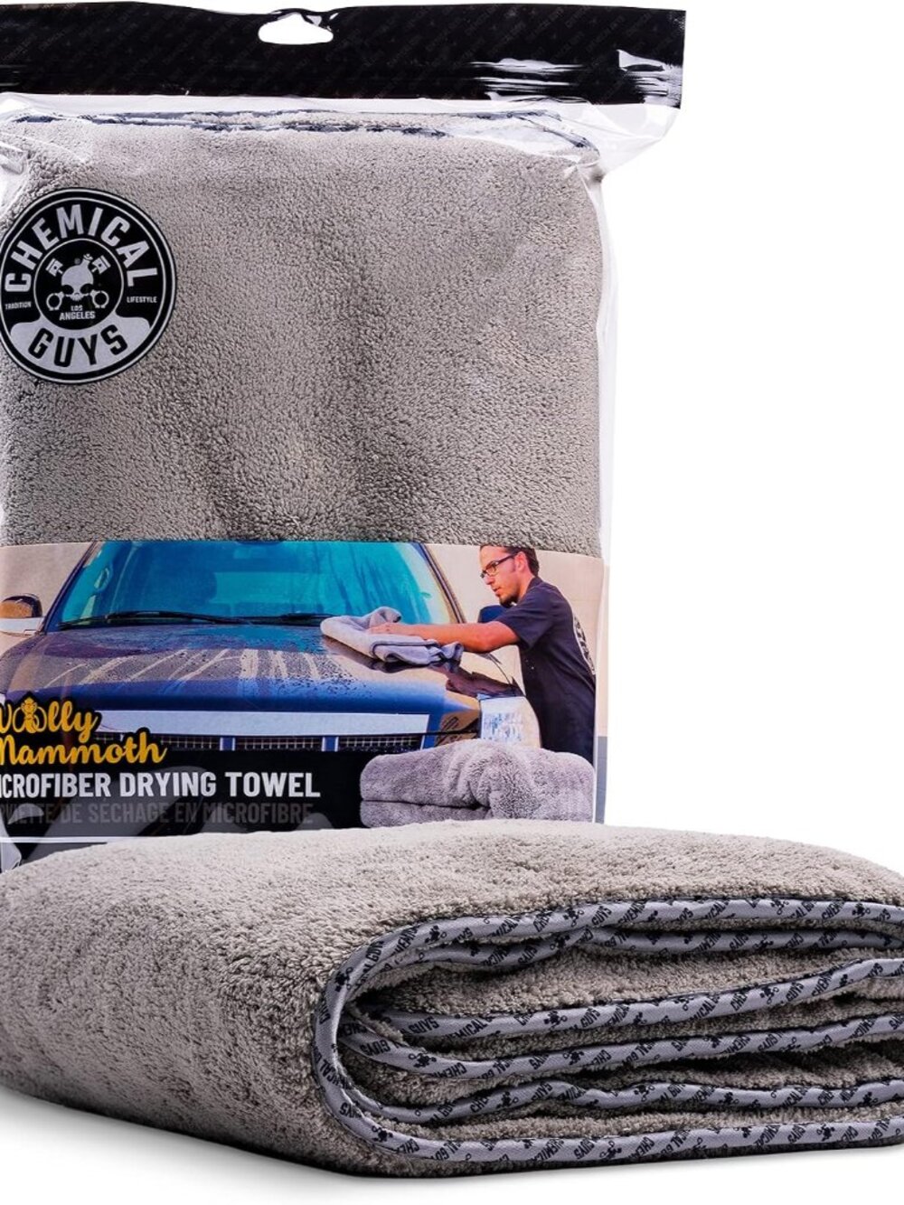 Woolly Mammoth Large Microfiber Drying Towel, 36 x 25 in